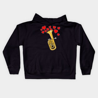 Valentines Tenor Horn Teacher Brass Player Wedding Musician Kids Hoodie